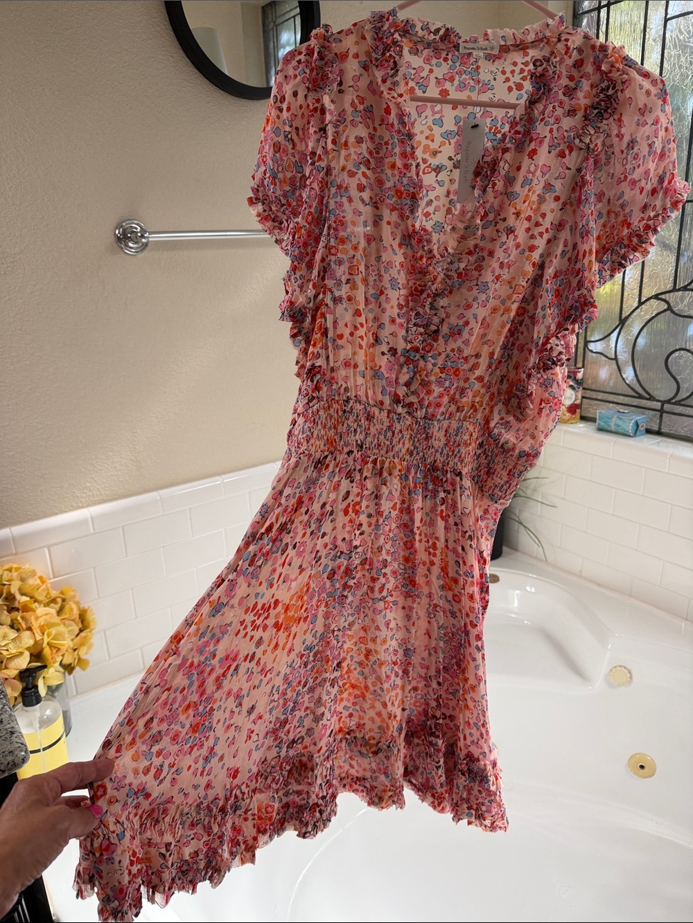 Poupette St Barth Dress. Amber Mini Dress. Sz  Large NEW with tags . Pink